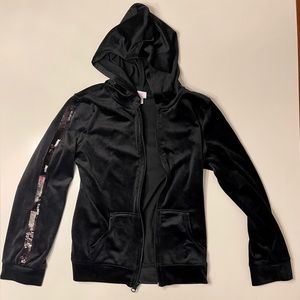 More Than Magic black zip up hoodie size 7/8.